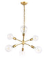 Elegant Lighting Nolan 6 light in Brass pendant Model: LD5034D16BR