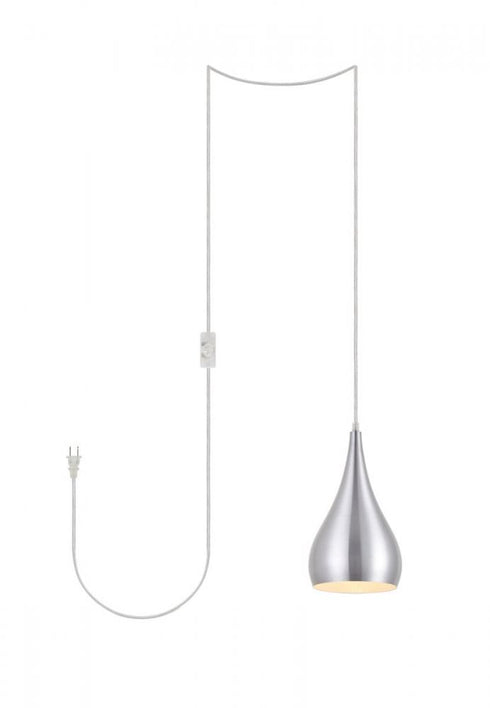 Elegant Lighting Nora 1 Light in Black plug in pendant Model: LDPG2001