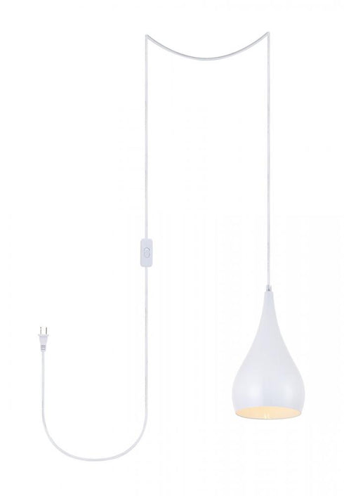 Elegant Lighting Nora 1 Light in Black plug in pendant Model: LDPG2001