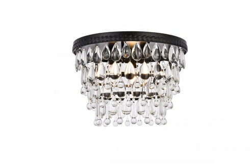Elegant Lighting Nordic 3 Light Flush Mount Model: 1219F15BK/RC