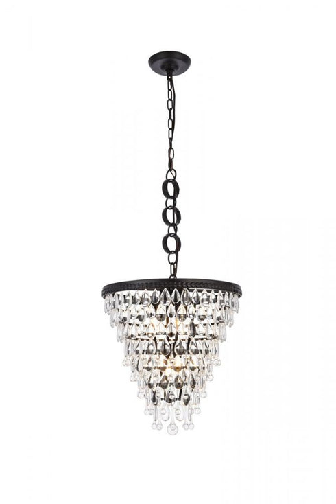 Elegant Lighting Nordic 5 Light Pendant Model: 1219D18BK/RC