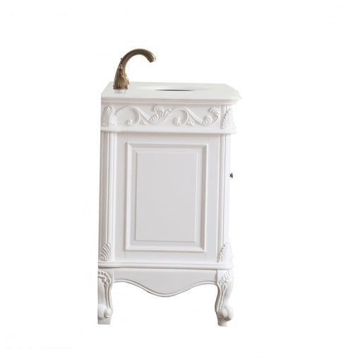Elegant Lighting Oakland 42 Inch Single Bathroom Vanity in Antique White with Ivory White Engineered Marble Model: VF38842AW-VW