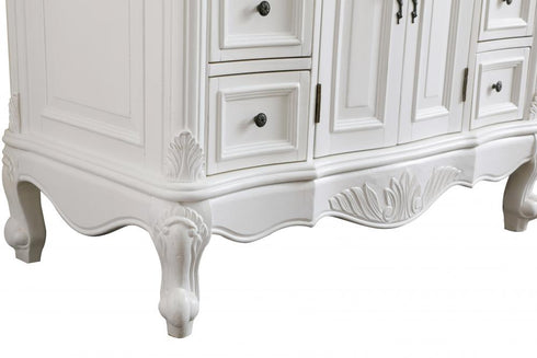 Elegant Lighting Oakland 42 Inch Single Bathroom Vanity in Antique White with Ivory White Engineered Marble Model: VF38842AW-VW