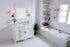 Elegant Lighting Oakland 48 Inch Single Bathroom Vanity in Antique White with Ivory White Engineered Marble Model: VF38848AW-VW