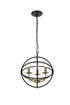 Elegant Lighting Octavia 3 light in Brass and Dark Brown Pendant Model: LD4006D14BRD
