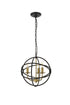 Elegant Lighting Octavia 3 light in Brass and Dark Brown Pendant Model: LD4006D14BRD