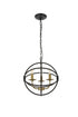 Elegant Lighting Octavia 3 light in Brass and Dark Brown Pendant Model: LD4006D14BRD