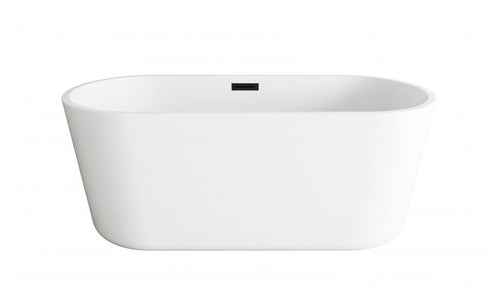 Elegant Lighting Odette 59 inch Soaking Bathtub in Glossy White with Brushed Gold Trim Model: BT10659GW-BGD