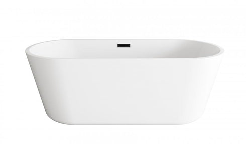 Elegant Lighting Odette 65 inch Soaking Bathtub in Glossy White with Brushed Gold Trim Model: BT10665GW-BGD