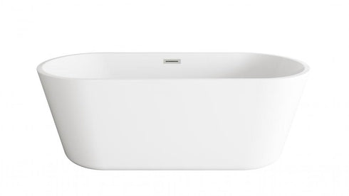 Elegant Lighting Odette 65 inch Soaking Bathtub in Glossy White with Brushed Gold Trim Model: BT10665GW-BGD