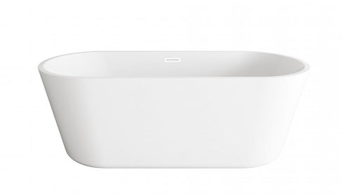 Elegant Lighting Odette 65 inch Soaking Bathtub in Glossy White with Brushed Gold Trim Model: BT10665GW-BGD