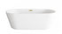 Elegant Lighting Odette 71 inch Soaking Bathtub in Glossy White with Brushed Gold Trim Model: BT10671GW-BGD