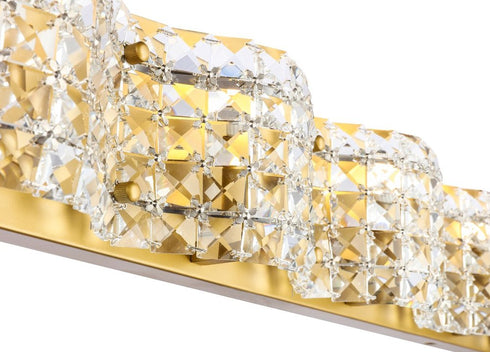 Elegant Lighting Ollie 3 light in Brass and Clear Crystals wall sconce Model: LD7016BR