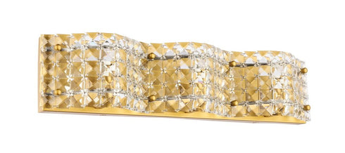 Elegant Lighting Ollie 3 light in Brass and Clear Crystals wall sconce Model: LD7016BR