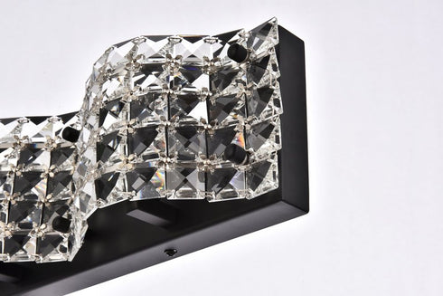 Elegant Lighting Ollie 4 light bath sconce in black with clear crystals in Black and Clear Finish Model: LD7017BK