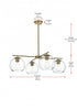 Elegant Lighting Opus 30.5 inch Pendant Clear Shade in Satin Gold in Satin Gold and Clear Finish Model: LD2331SG