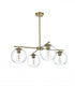 Elegant Lighting Opus 30.5 inch Pendant Clear Shade in Satin Gold in Satin Gold and Clear Finish Model: LD2331SG