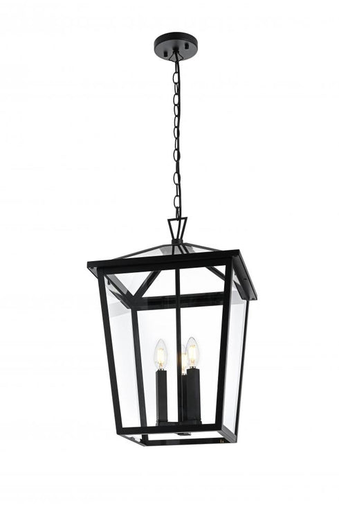 Elegant Lighting Oxford 7 inch Outdoor Pendant in Black Model: OD334H22BK