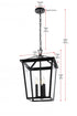 Elegant Lighting Oxford 7 inch Outdoor Pendant in Black Model: OD334H22BK