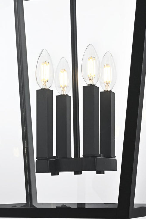 Elegant Lighting Oxford 7 inch Outdoor Pendant in Black Model: OD334H27BK