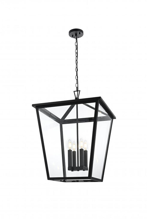 Elegant Lighting Oxford 7 inch Outdoor Pendant in Black Model: OD334H27BK
