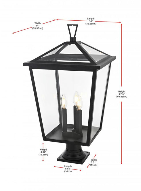 Elegant Lighting Oxford 7 inch Outdoor Pendant in Black Model: OD334P28BK
