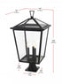 Elegant Lighting Oxford 7 inch Outdoor Pendant in Black Model: OD334P28BK