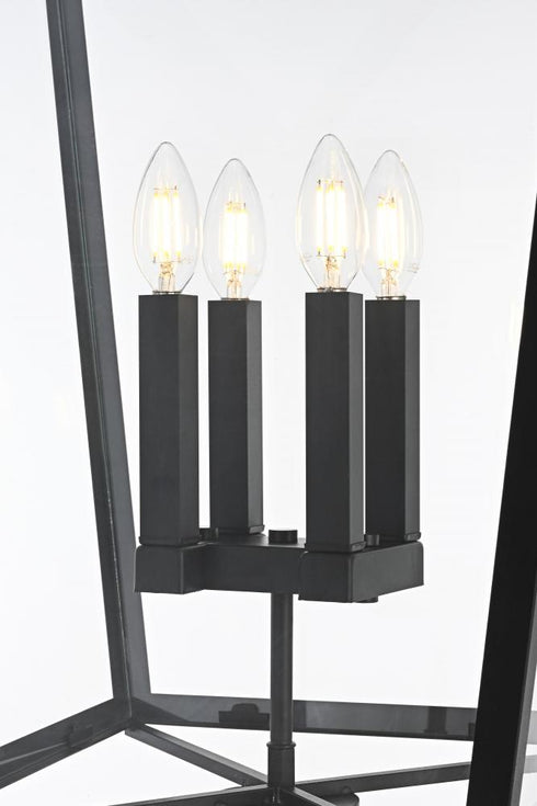 Elegant Lighting Oxford 7 inch Outdoor Pendant in Black Model: OD334P33BK