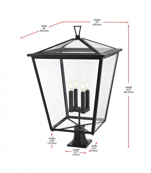 Elegant Lighting Oxford 7 inch Outdoor Pendant in Black Model: OD334P33BK