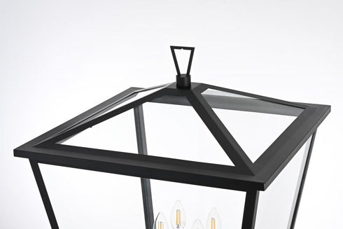 Elegant Lighting Oxford 7 inch Outdoor Pendant in Black Model: OD334P33BK