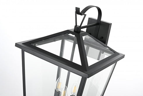 Elegant Lighting Oxford 7 inch Outdoor Pendant in Black Model: OD334W23BK