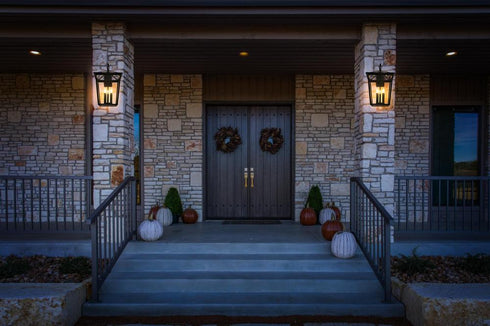 Elegant Lighting Oxford 7 inch Outdoor Pendant in Black Model: OD334W23BK