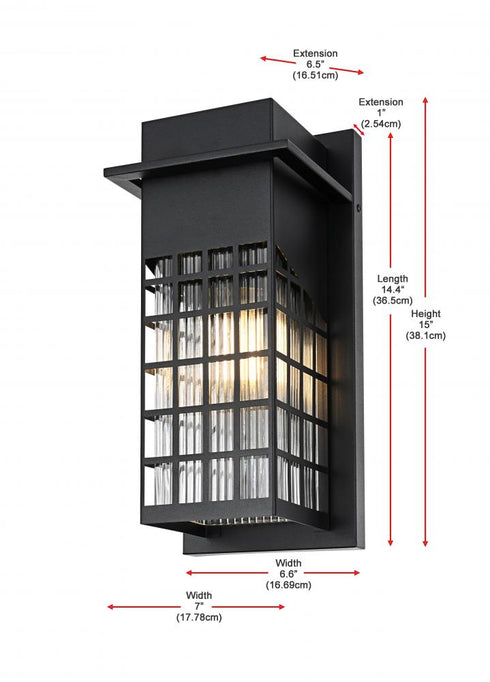 Elegant Lighting Palmer 7 inch Outdoor Pendant in Black Model: OD360W15BK