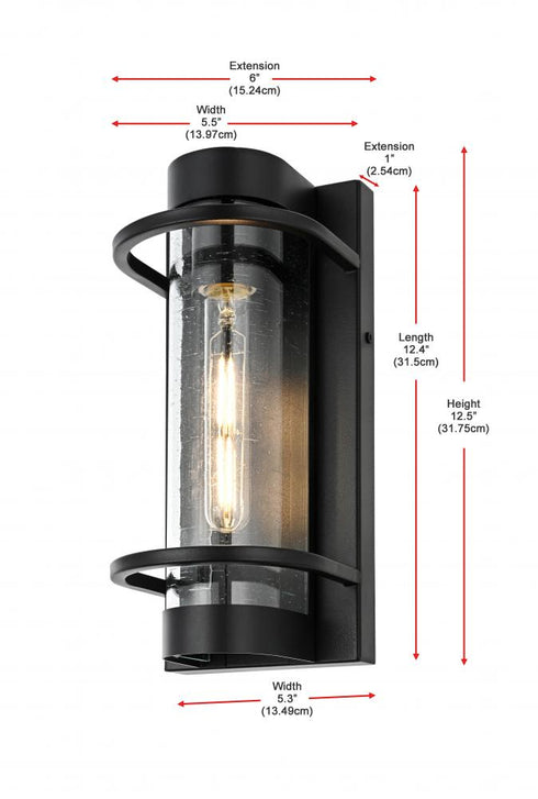 Elegant Lighting Parrish 7 inch Outdoor Pendant in Black Model: OD368W13BK