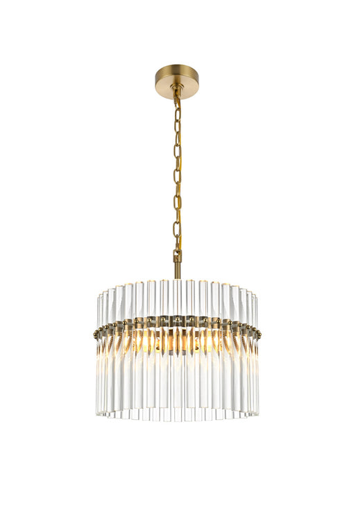 Elegant Lighting Paulina 3 Light Pendant D16 Inch x H16 Inch L3 in Satin Gold Model: LD925D16SG