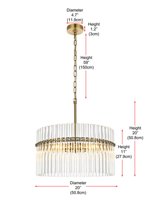 Elegant Lighting Paulina 4 Light Pendant D20 Inch x H20 Inch L4 in Satin Gold Model: LD925D20SG