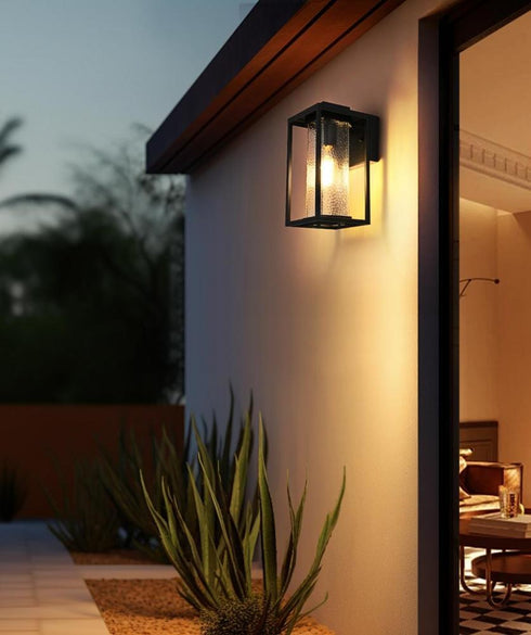 Elegant Lighting Philip 7 inch Outdoor Pendant in Black Model: OD307W12BK
