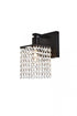 Elegant Lighting Phineas 1 light bath sconce in black with clear crystals in Black and Clear Finish Model: LD7006BK