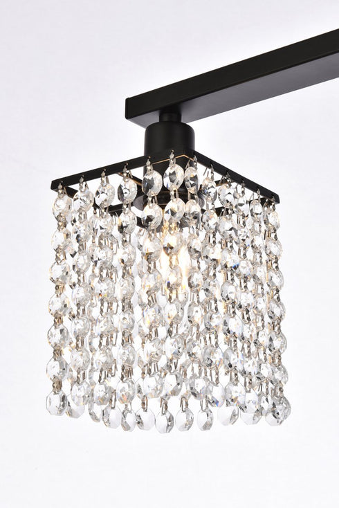 Elegant Lighting Phineas 2 lights bath sconce in black with clear crystals in Black and Clear Finish Model: LD7008BK