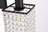 Elegant Lighting Phineas 2 lights bath sconce in black with clear crystals in Black and Clear Finish Model: LD7008BK