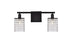 Elegant Lighting Phineas 2 lights bath sconce in black with clear crystals in Black and Clear Finish Model: LD7008BK