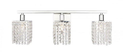 Elegant Lighting Phineas 3 light in Brass and Clear Crystals wall sconce Model: LD7010BR