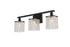 Elegant Lighting Phineas 3 lights bath sconce in black with clear crystals in Black and Clear Finish Model: LD7010BK