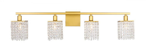 Elegant Lighting Phineas 4 light in Brass and Clear Crystals wall sconce Model: LD7012BR