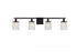 Elegant Lighting Phineas 4 lights bath sconce in black with clear crystals in Black and Clear Finish Model: LD7012BK
