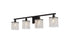 Elegant Lighting Phineas 4 lights bath sconce in black with clear crystals in Black and Clear Finish Model: LD7012BK