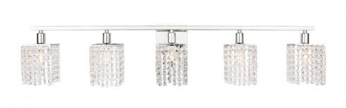 Elegant Lighting Phineas 5 light in Brass and Clear Crystals wall sconce Model: LD7014BR