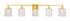 Elegant Lighting Phineas 5 light in Brass and Clear Crystals wall sconce Model: LD7014BR