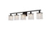Elegant Lighting Phineas 5 lights bath sconce in black with clear crystals in Black and Clear Finish Model: LD7014BK
