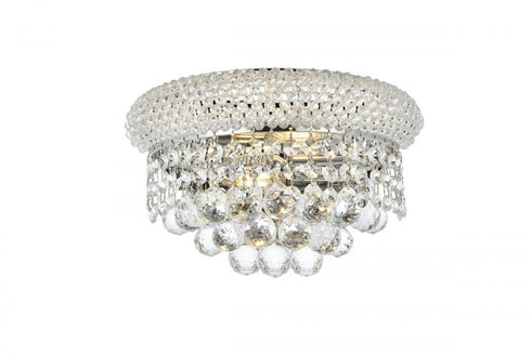 Elegant Lighting Primo 2 light in Chrome Wall Sconce Clear Royal Cut Crystal Model: V1800W12C/RC
